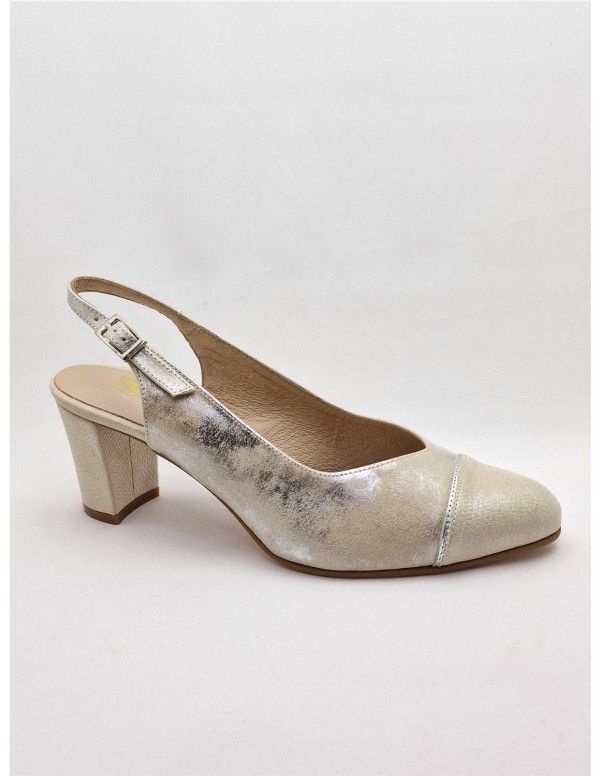 Zapato de mujer Zani en beige/plata 582