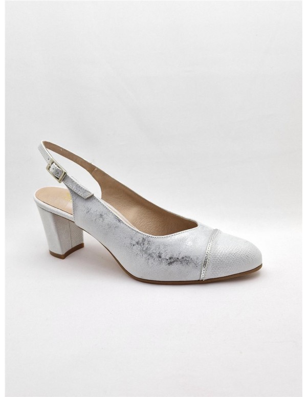 Zapato de mujer Zani en beige/plata 582