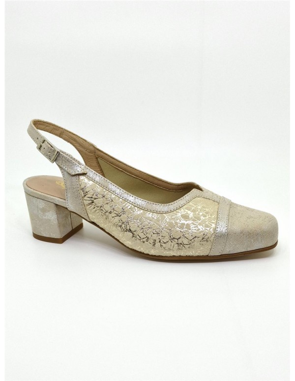 Zapato de mujer Zany en oro/plata 562-B